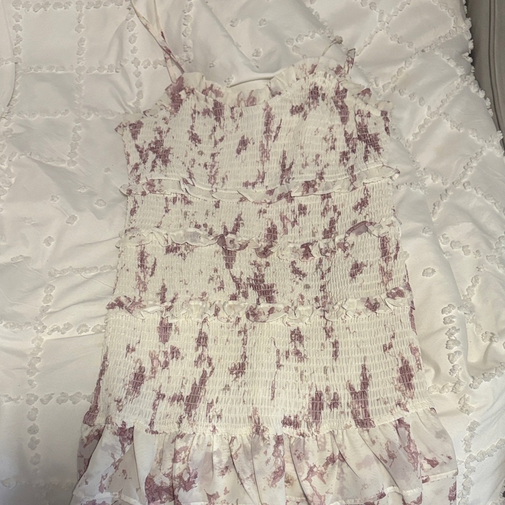 Storia White Smocked Dress